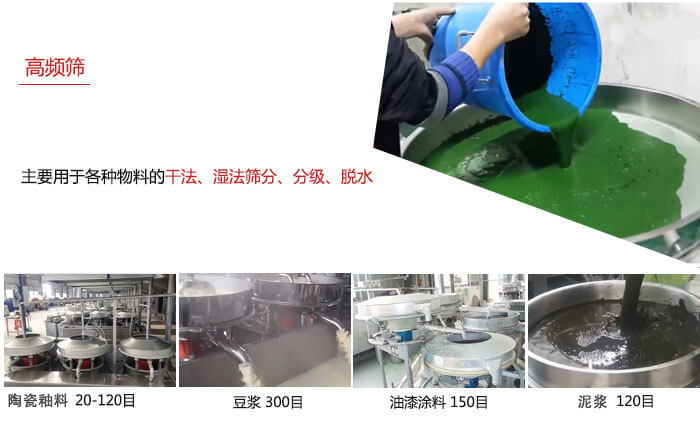 用于各種物料的干法，濕法，分級(jí)，脫水等功能