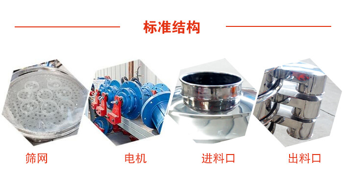 標準篩，篩網(wǎng)，電機，進料口，出料口