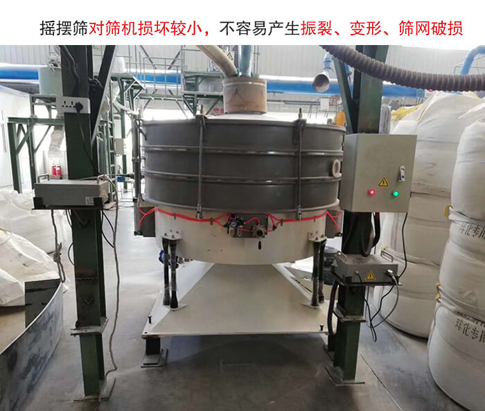 搖擺篩沒(méi)有振動(dòng)力借助的主要是篩箱搖晃，所以磨損較小。